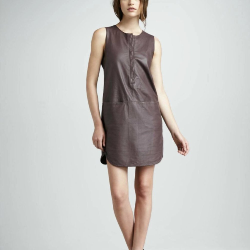 Rebecca Taylor Brown Leather Dress